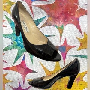 Jimmy Choo Black Open-Toe Heel